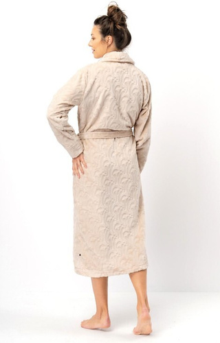 LG: 605 Key Дамски халат - бежов, мек, яка тип шал