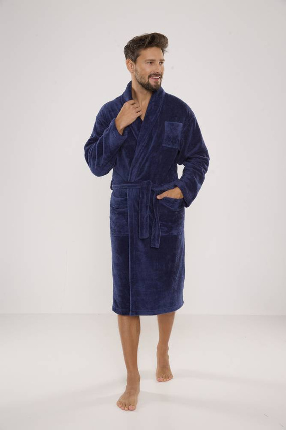 811 Мъжки плюшен халат за баня De Lafense - деним