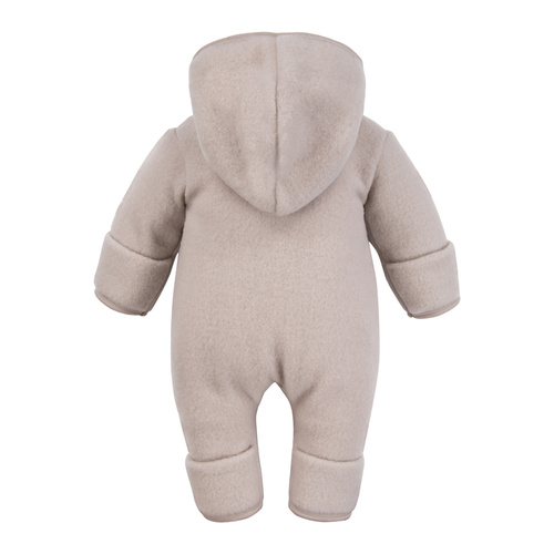 Бебешки костюм Eevi от мериносова вълна - бежов, мек и дишащ