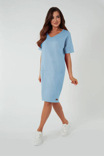 Дамска туника с къс ръкав Stella Италианска мода - синя