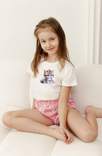 3381, 3382 Пижама Нели за момиче Таро крем