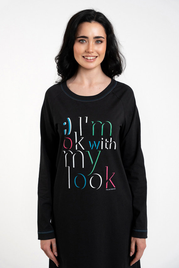 Нощница Olza Италианска мода - черна