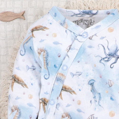 ABN-5441 Синьо боди с плик Sea Of Joy Nini - органичен памук, за бебета