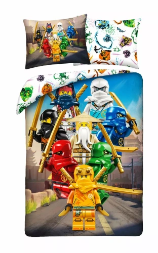 Памучно спално бельо Halantex LEGO Ninjago 160x200 двулицево 70x80