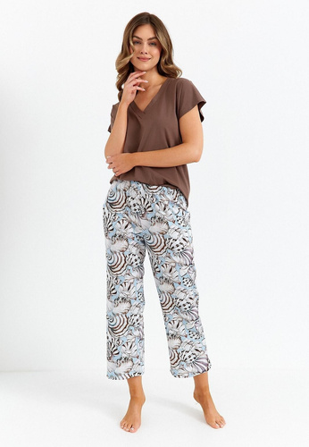 485 Дамска пижама Cana, шоколад - памук, от две части, елегантна