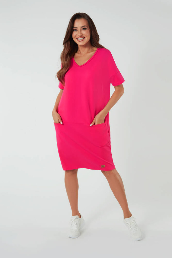 Дамска туника с къс ръкав Stella Италианска мода - фуксия 