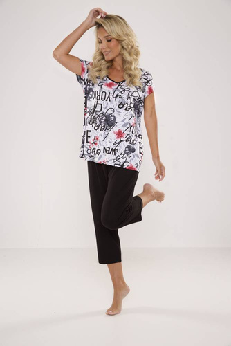 676 Дамска пижама с подметка Forex - бяла