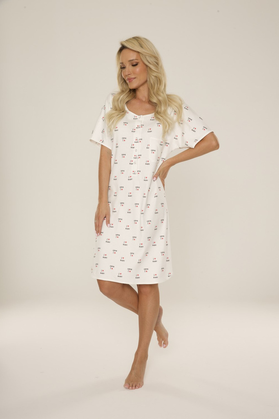 413 Mama Нощна риза за кърмене De Lafense -ecru