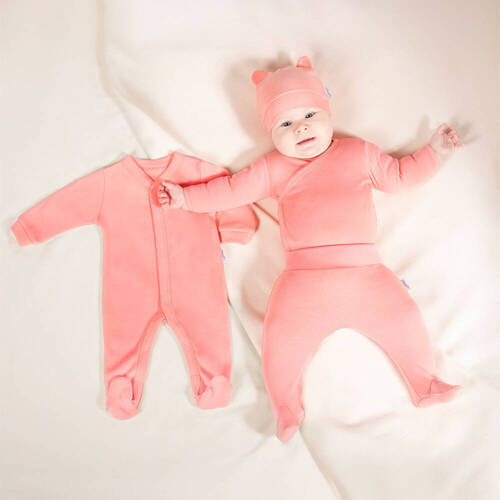 4903 Комплект дамаски 4 части, гладки, Никол - корал