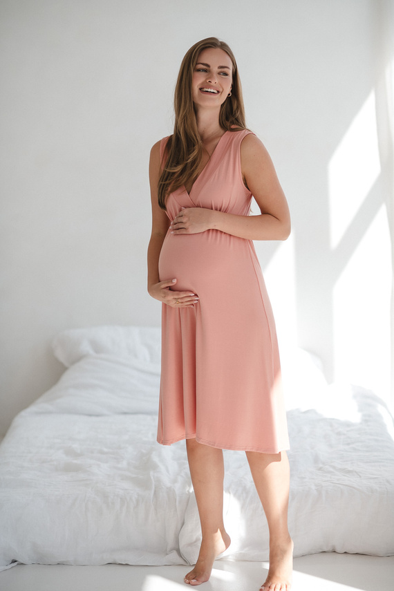 Star Light Нощница за бременни и кърмачки билкова роза Milk&Love - бамбукова вискоза | Комфорт и женственост