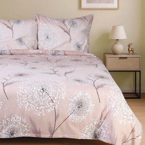 31513/1 Комплект фланелено спално бельо Flannellove Darymex бежови глухарчета – комплект, 100% памук, топъл и мек