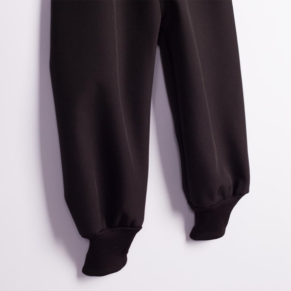 Nicol Детски панталон 229055 softshell с полар, висока талия, с маншети - черен