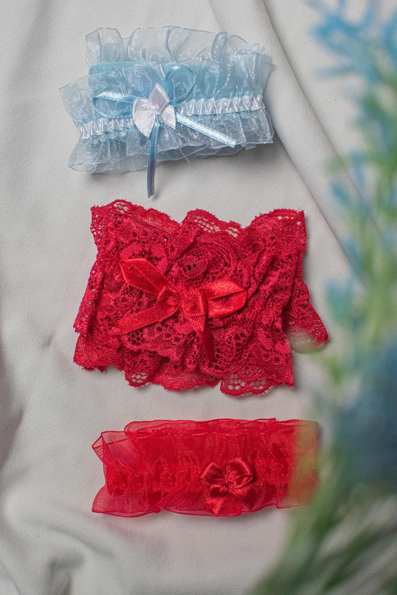 221 Шифонена жартиера De Lafense - червена