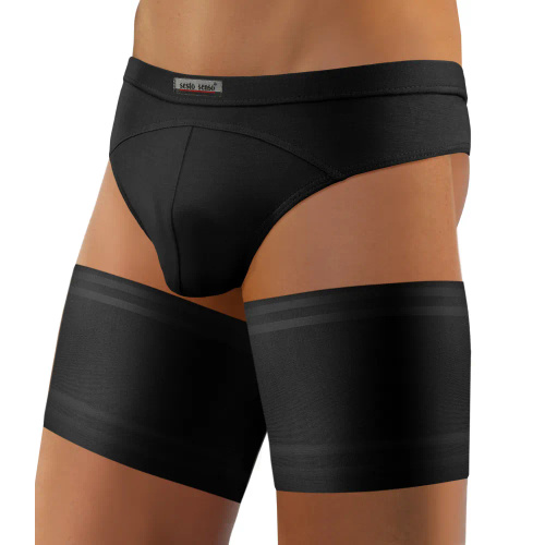 Мъжки самоносещи ленти на бедрата Sesto Senso, черни