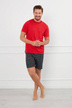 Къса мъжка пижама - червена