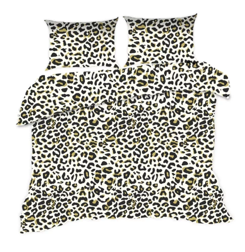 1383N Класическо E24 памучно спално бельо Karo, черно и бежово, 100% памук, издръжливо, цветно, комплект от 2 части