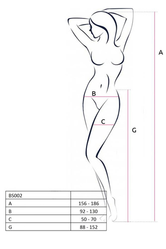 S029 Bodystocking Pończochy Passion czerwony