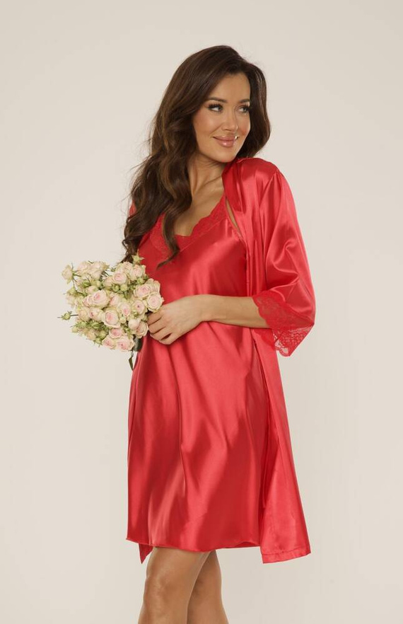 679 Synthia Дамска риза De Lafense - червена 