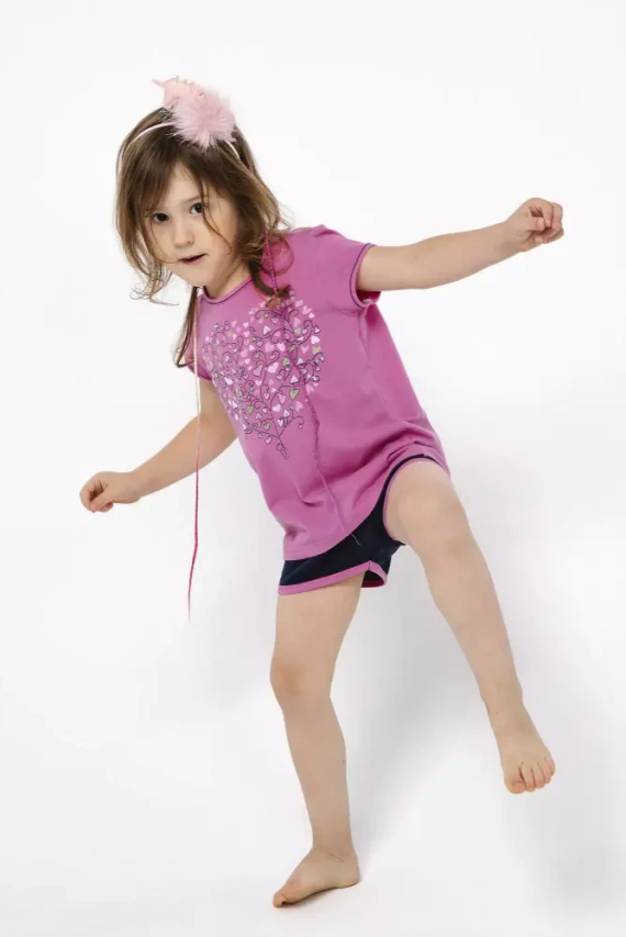 Ontega Пижама за момичета Италианска мода - амарант/тъмно синьо