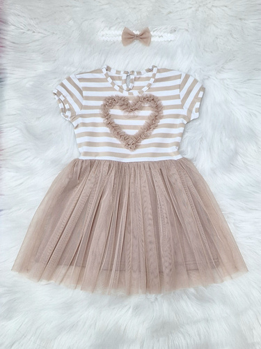 Рокля с къс ръкав Gracja Bambarillo, бежова