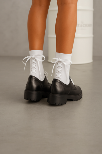 1597.001 Дамски чорапи с връзки Милена - бели 2