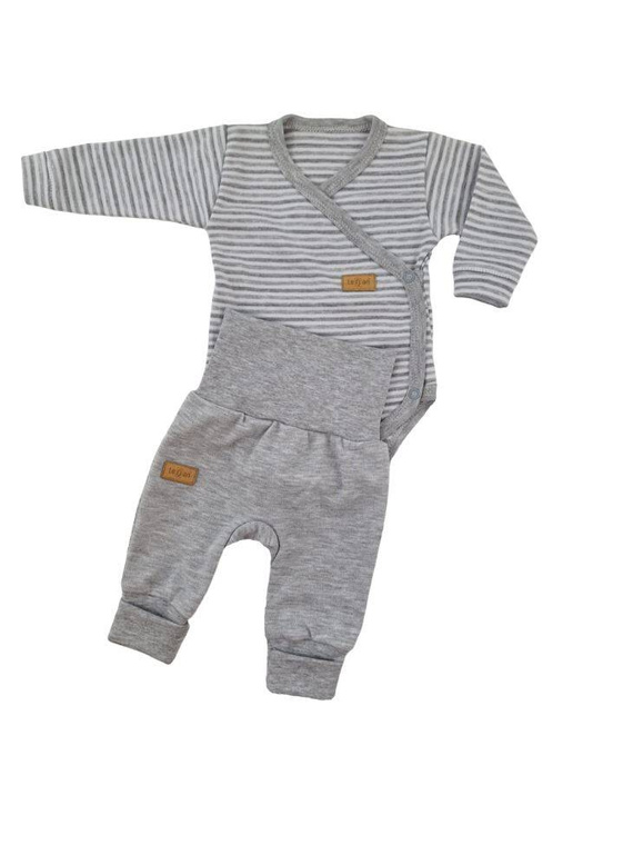 Памучни къси панталони "Lines" Terjan - сиви