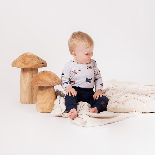 219016 Бебешки панталон Willy Nicol - памук, тъмносин, рипсиран