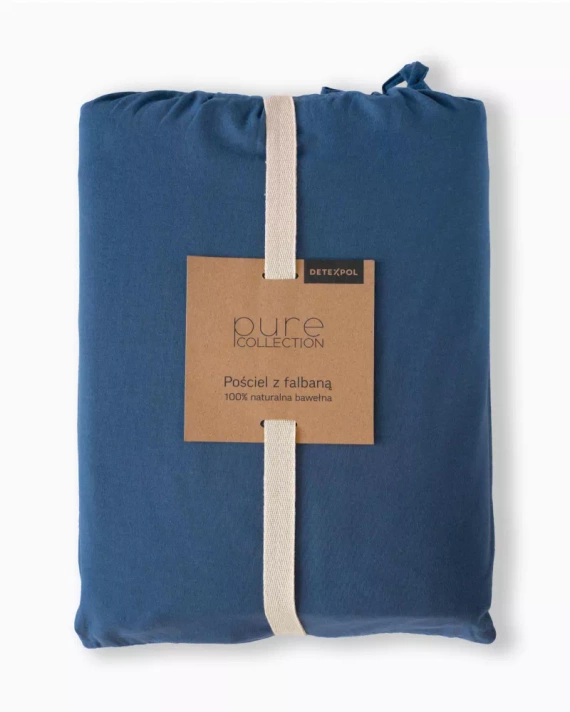 Pure 23 Едноцветно памучно спално бельо Detexpol denim