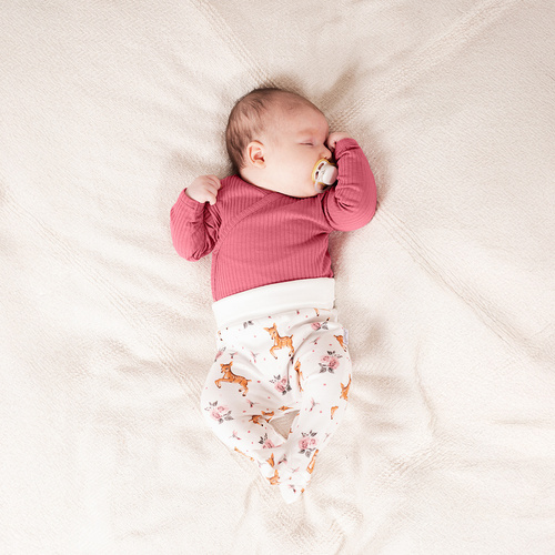 216009 Бебешки пижамен гащеризон Lala Nicol – 100% памук, щампа на елени и рози