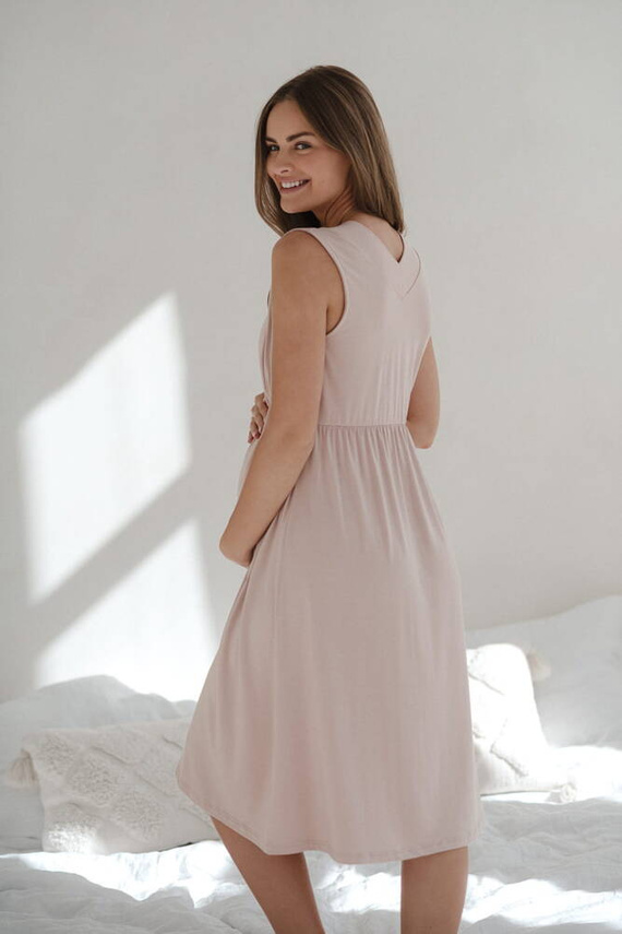 Нощница за бременни и кърмачки Star Light от бамбук Milk&Love, пудрово розово