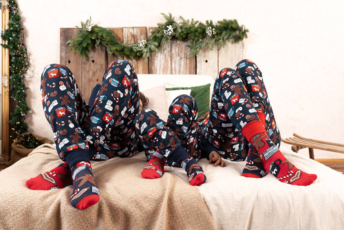 Makala Детска пижама Италианска мода - тъмносиньо/печат 