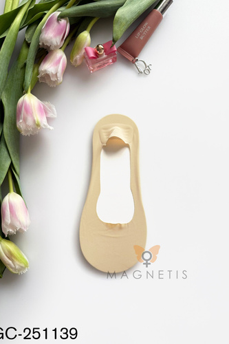 Стопки балерини Magnetis GC-251139 памук силикон комфорт beige