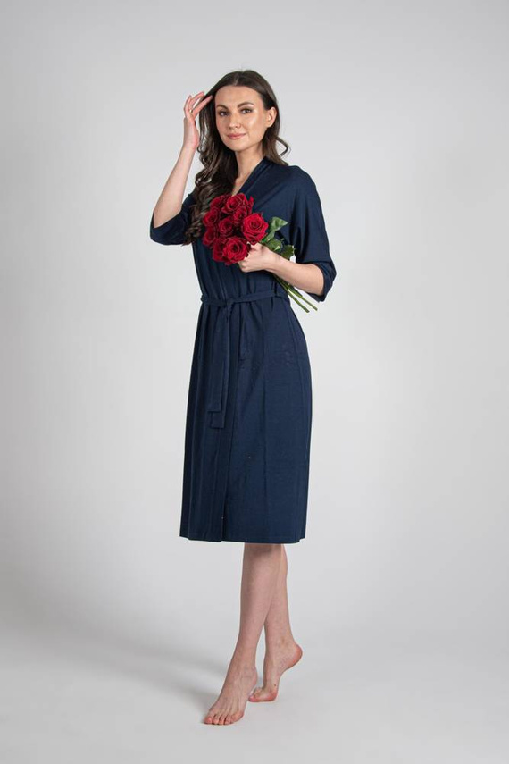 942 Visa Дълъг халат De Lafense - тъмносин