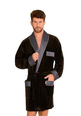 772 Мъжки форекс халат за баня Bonjour - кафяв