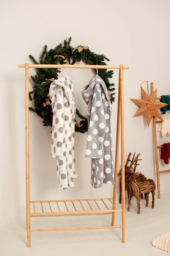 323 Dots Forex халат за баня - сив