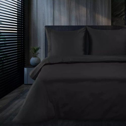 1B Елегантно спално бельо от сатен Eva Minge Eurocurtains черно | Macosatin 100% памук