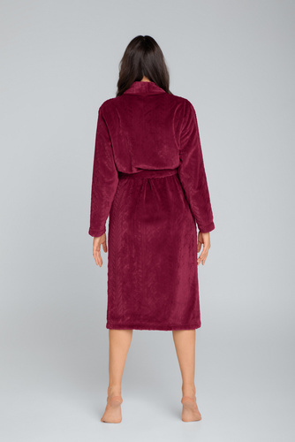 Дамски халат от полар Bona Италианска мода - бордо 