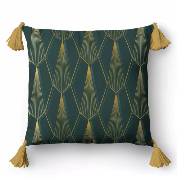 5398 A Декоративна калъфка орнаменти Panama 58 Detexpol бутилка зелена