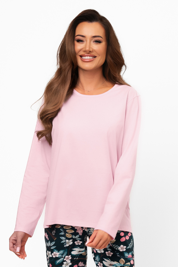 Дамска памучна пижама Marisal - дълъг ръкав, дълъг панталон Италианска мода  