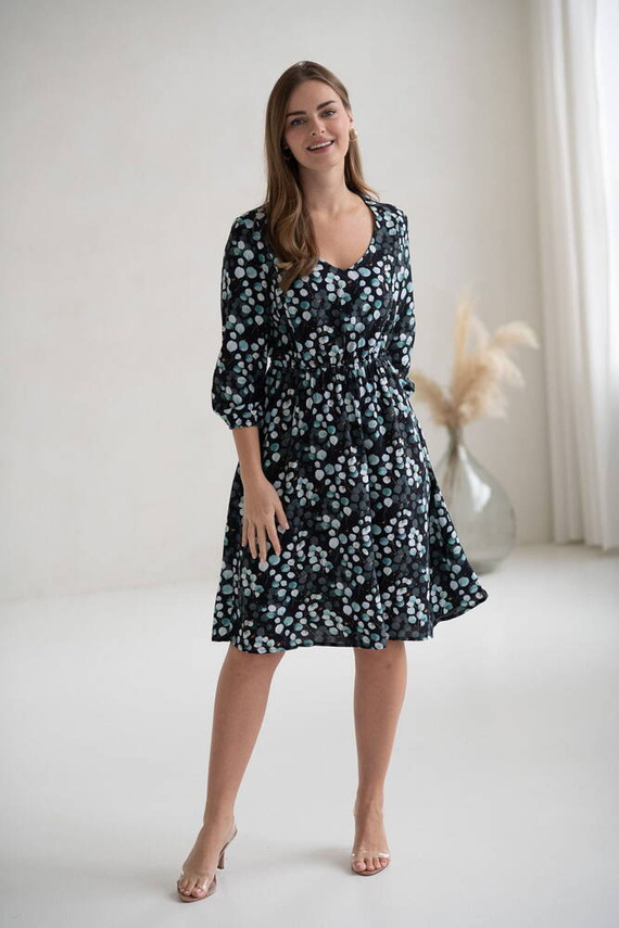 Lovely Dress Миди рокля за бременни и кърмачки с 3/4 ръкави Milk&Love с евкалиптови листа