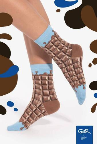 U04.WED Унисекс чорапи Wedel Gatta - млечен шоколад 02/13E