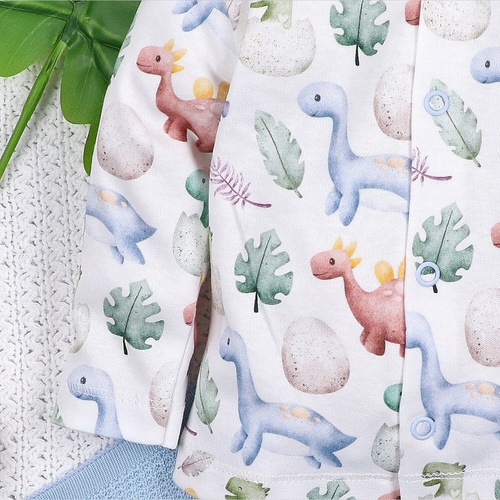 ABN-5570 Бебешко яке Dino Explorer Nini – органичен памук, закопчаване с тик-так