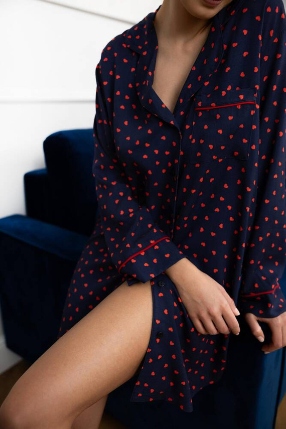 Нощница с копчета Sophia Sensis - тъмносиня