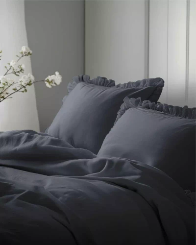 Pure 23 Едноцветно памучно спално бельо Detexpol графит