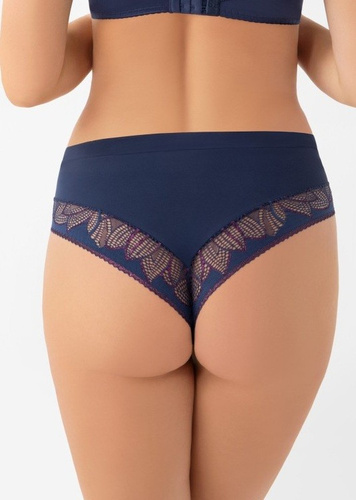K 972 Astrid Бразилски бикини Gorsenia - тъмно синьо с дантела и тюл