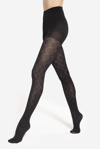 Чорапогащник Modeline 07 Gatta – 40 den, push-up, геометрична шарка