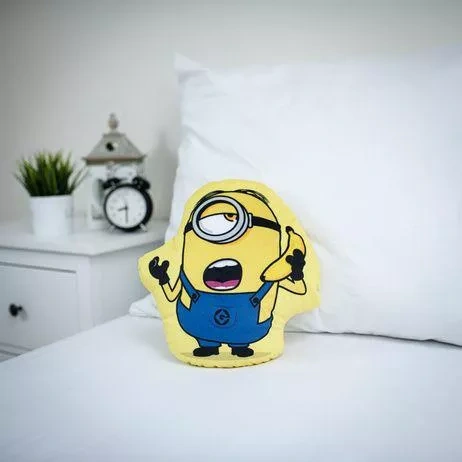 Възглавница Minionek Banana Calling JF24 35x33 жълта плюшена играчка
