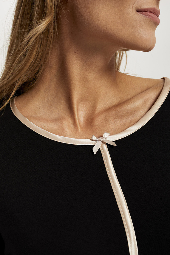 Дамска пижама Guyana с дълъг ръкав и дълъг панталон Италианска мода - черно/принт