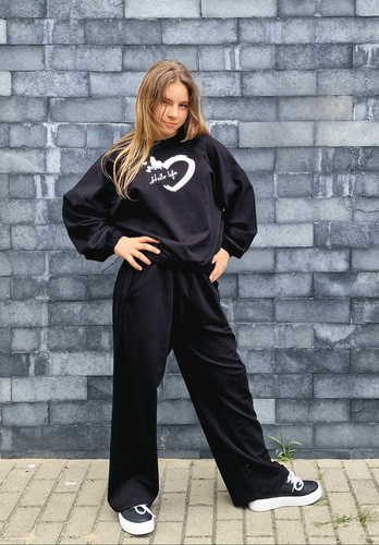 Gaja Детски суичър Bambarillo черен | Еластичен памучен суичър