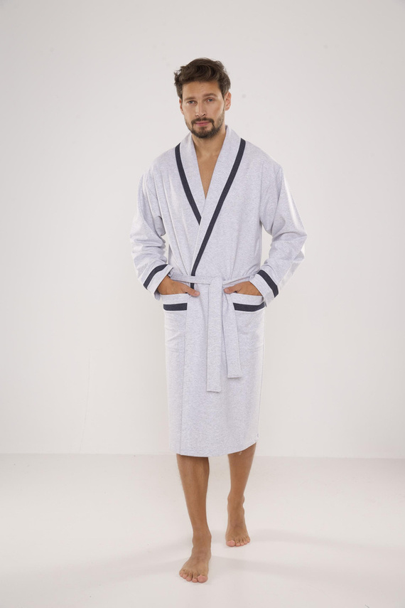 564 Мъжки халат Bruno De Lafense - светъл меланж 